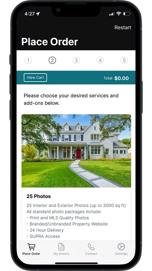 CLOUT iOS App — Place Order screen